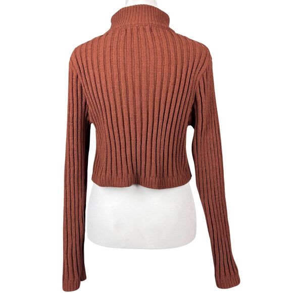 Hazel Moon Sweater Cropped Women’s Ribbed Knit Pullover 1/4 Zip XL Classic Y2K - Picture 3 of 8